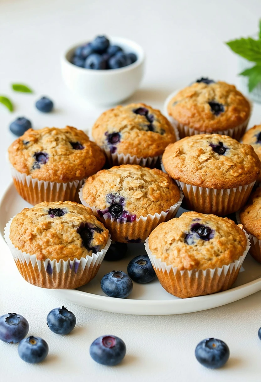 Recipe Image Blueberry Oatmeal Muffins