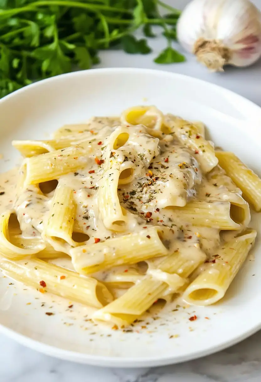 Recipe Image Creamy Vegan Alfredo Pasta