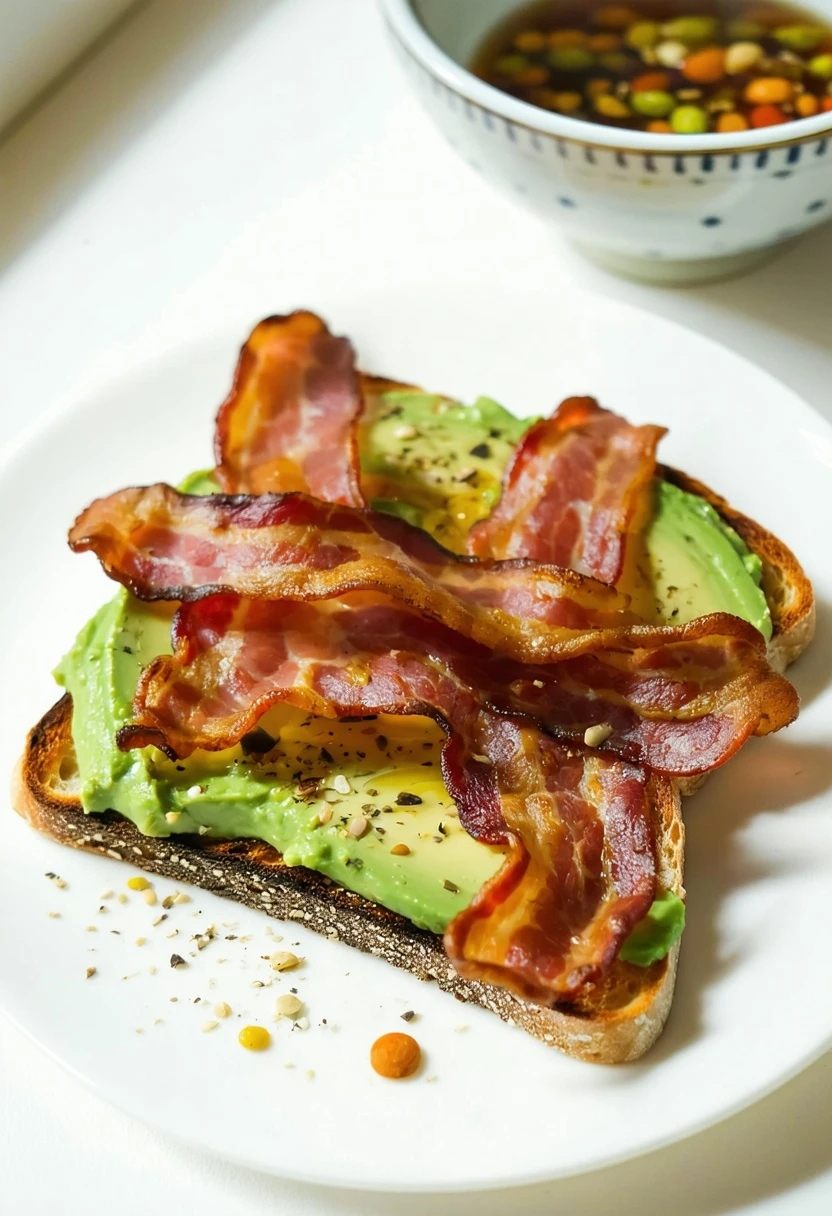 Recipe Image Crispy Bacon and Avocado Toast