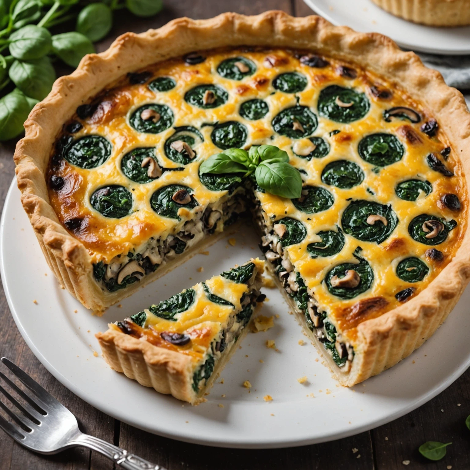Recipe Image Mushroom and Spinach Quiche