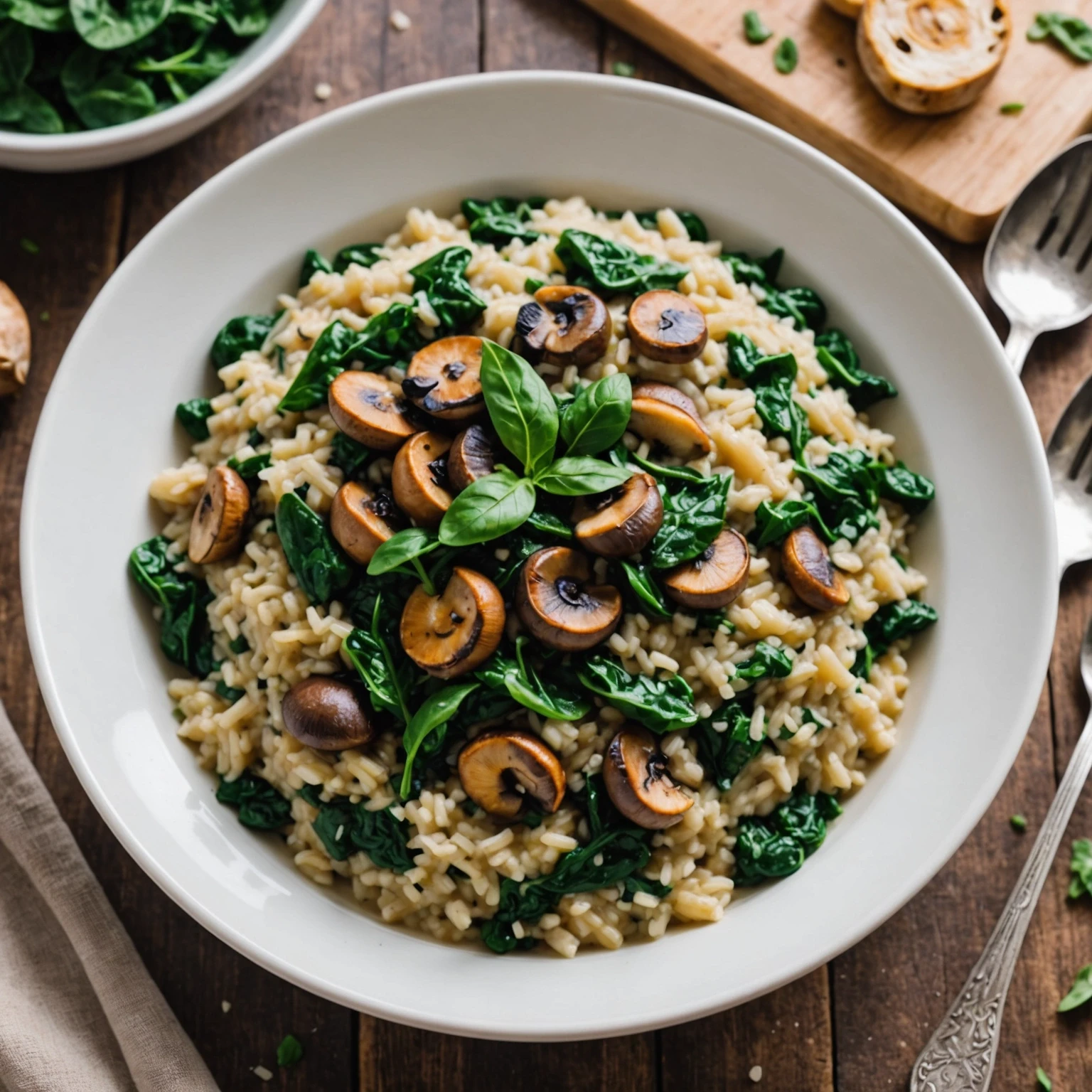 Recipe Image Mushroom and Spinach Risotto