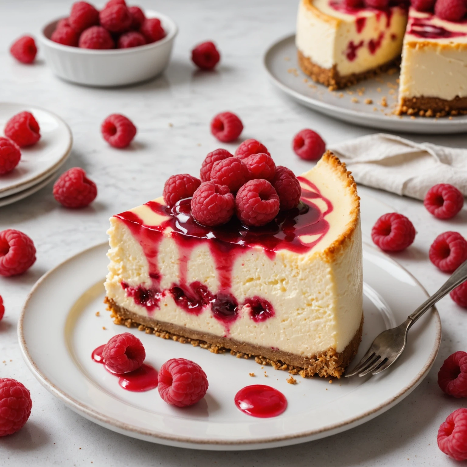 Recipe Image Raspberry Swirl Cheesecake