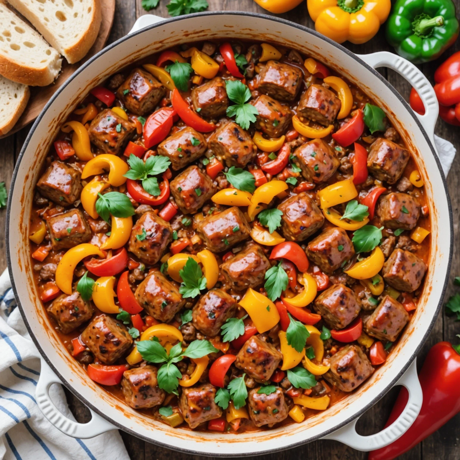 Recipe Image Sausage and Pepper Casserole