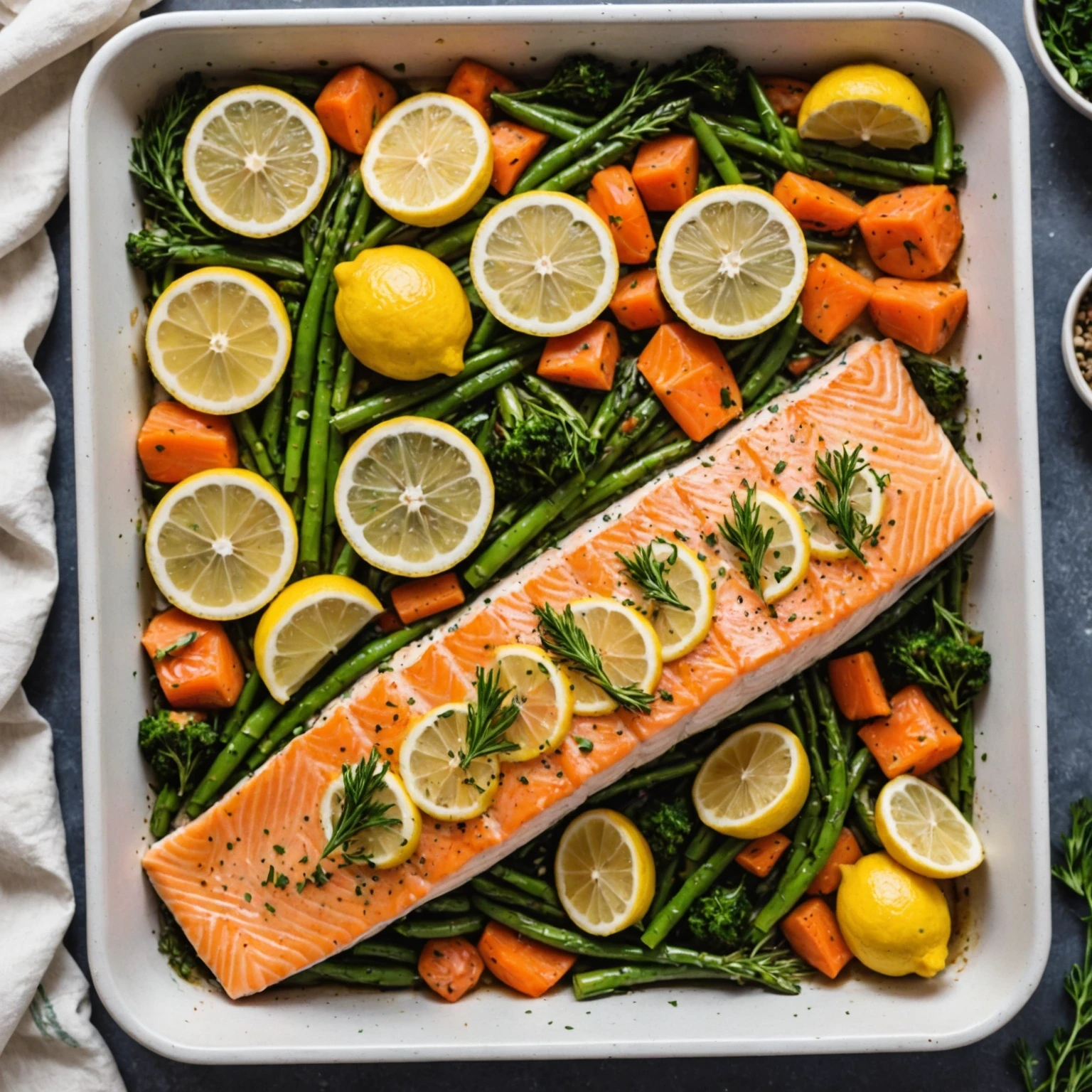Recipe Image Sheet Pan Lemon Herb Salmon