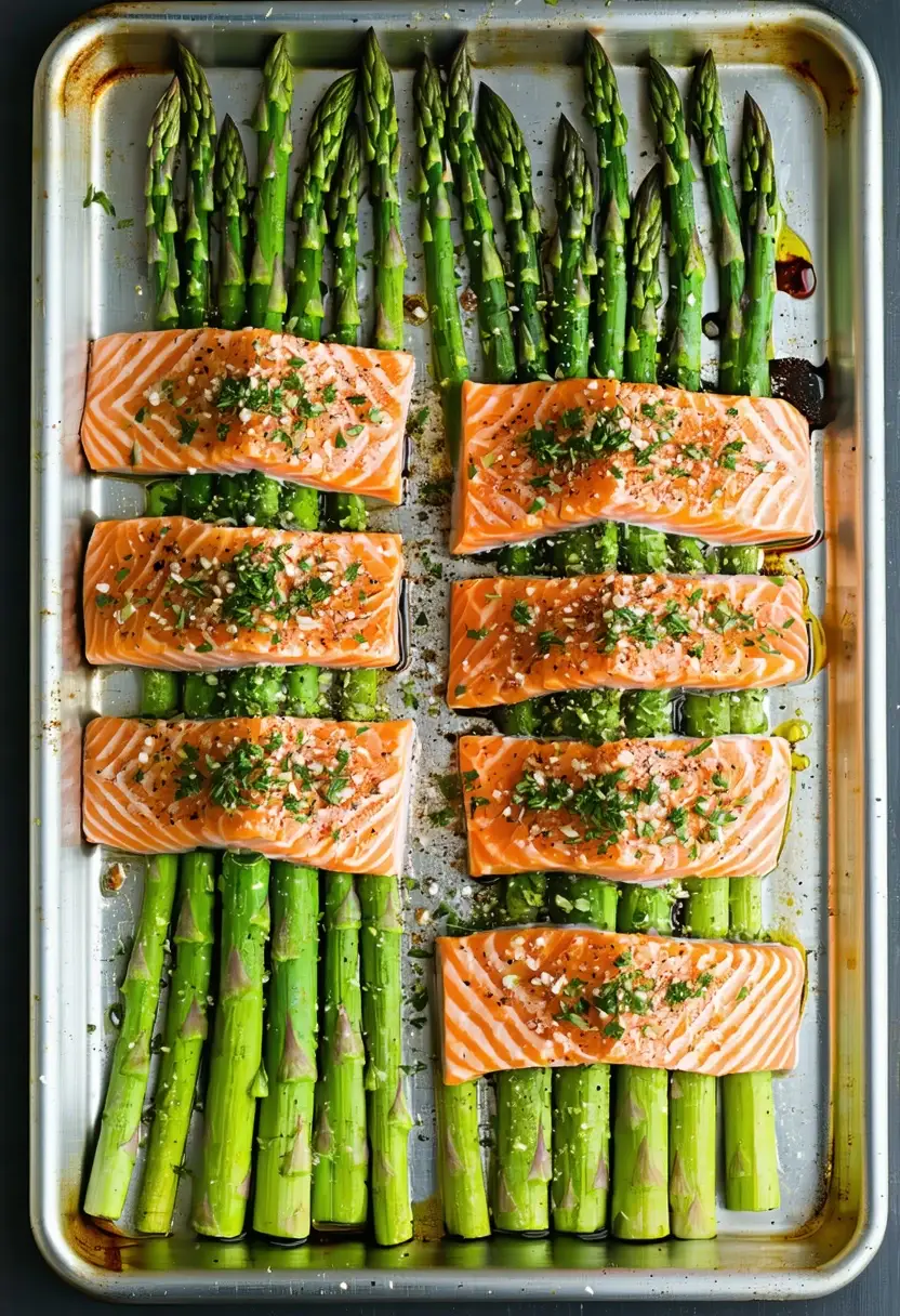 Recipe Image Sheet Pan Salmon with Asparagus