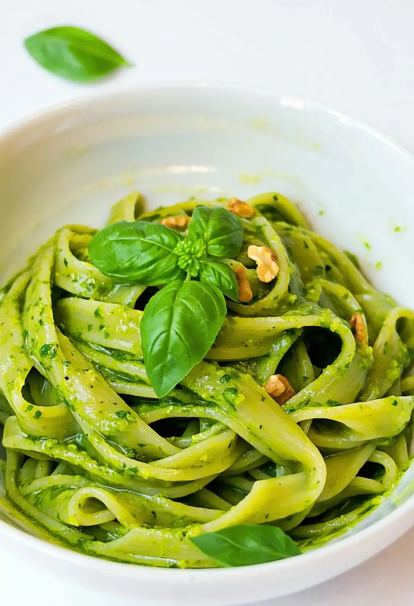 Simple Vegan Pesto Pasta Recipe | Give Me Cookie