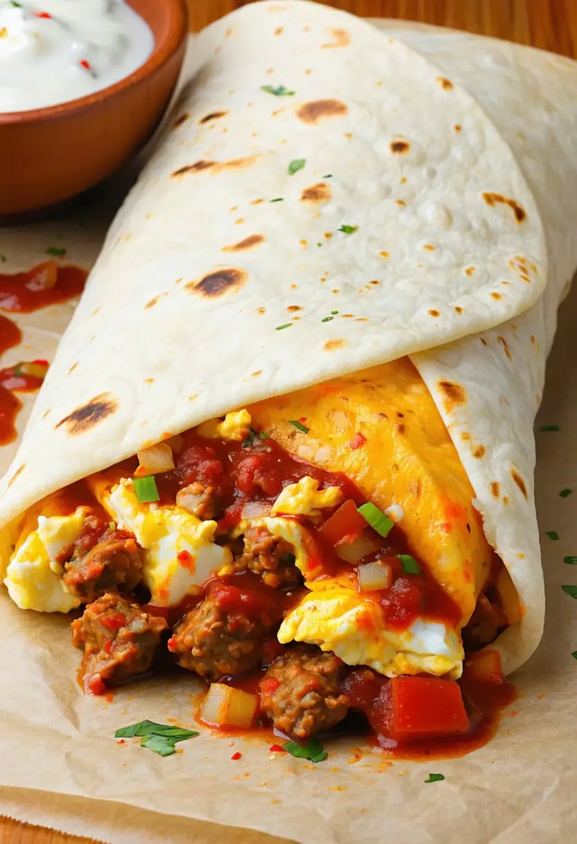 Recipe Image Spicy Breakfast Burrito