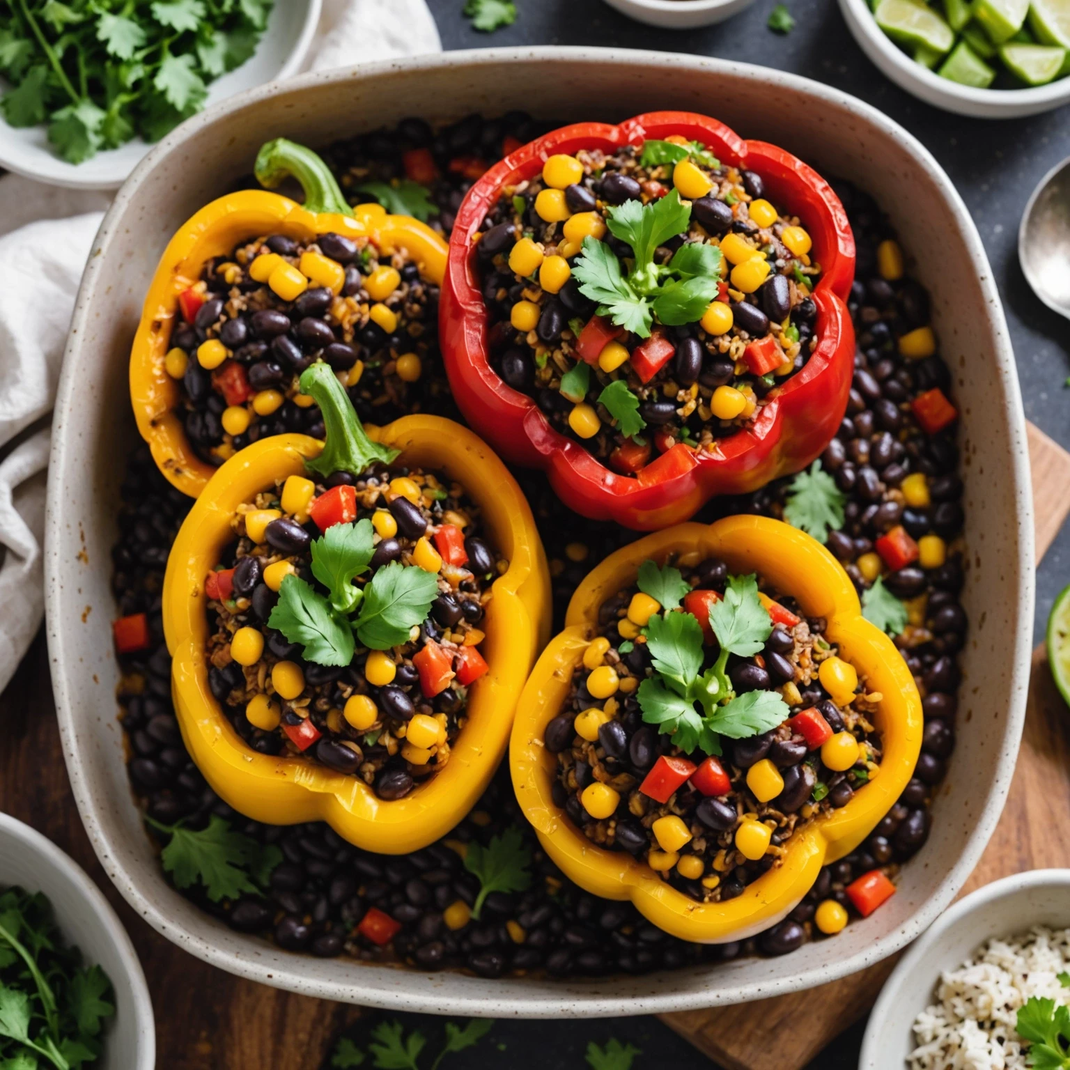 Recipe Image Stuffed Bell Peppers with Black Beans
