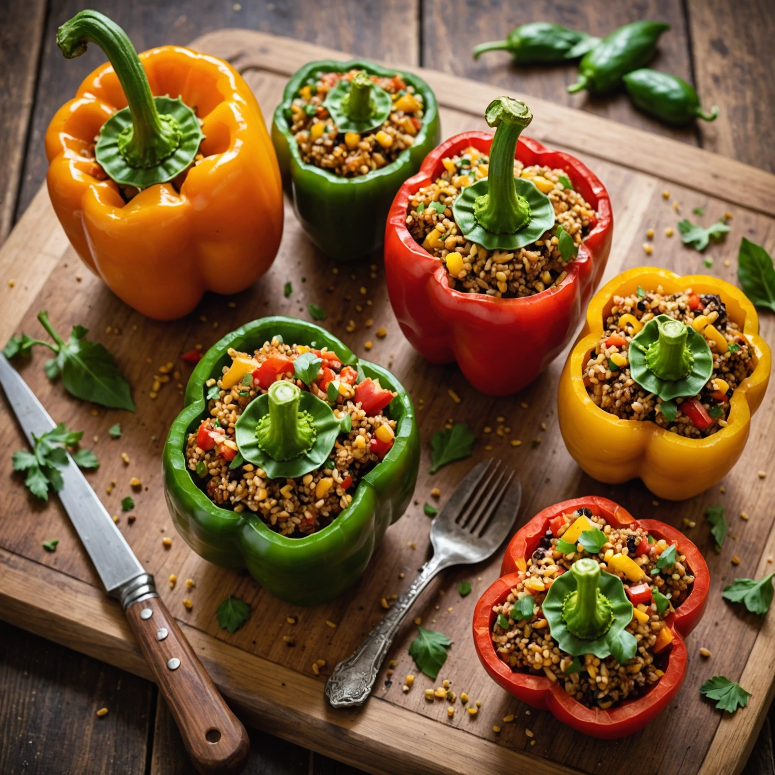 Recipe Image Stuffed Bell Peppers with Quinoa