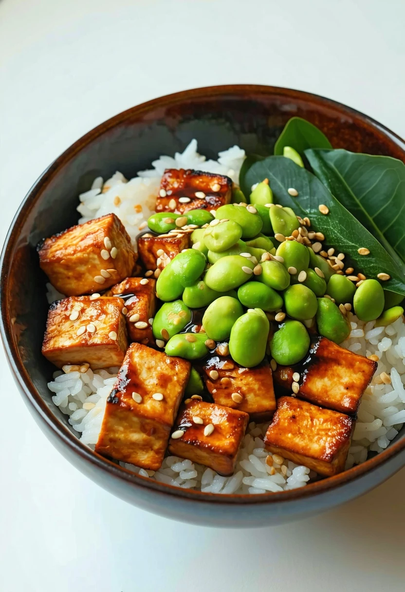 Recipe Image Teriyaki Tofu Bowl with Edamame