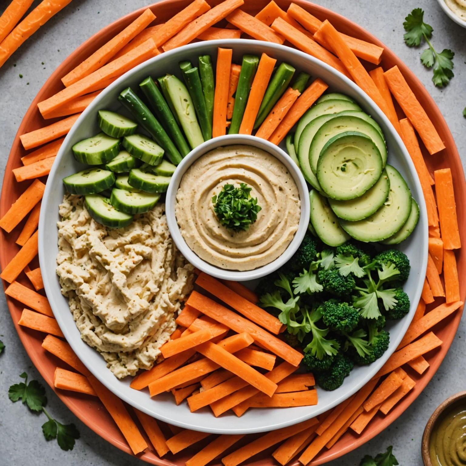 Recipe Image Veggie and Hummus Lunch Plate