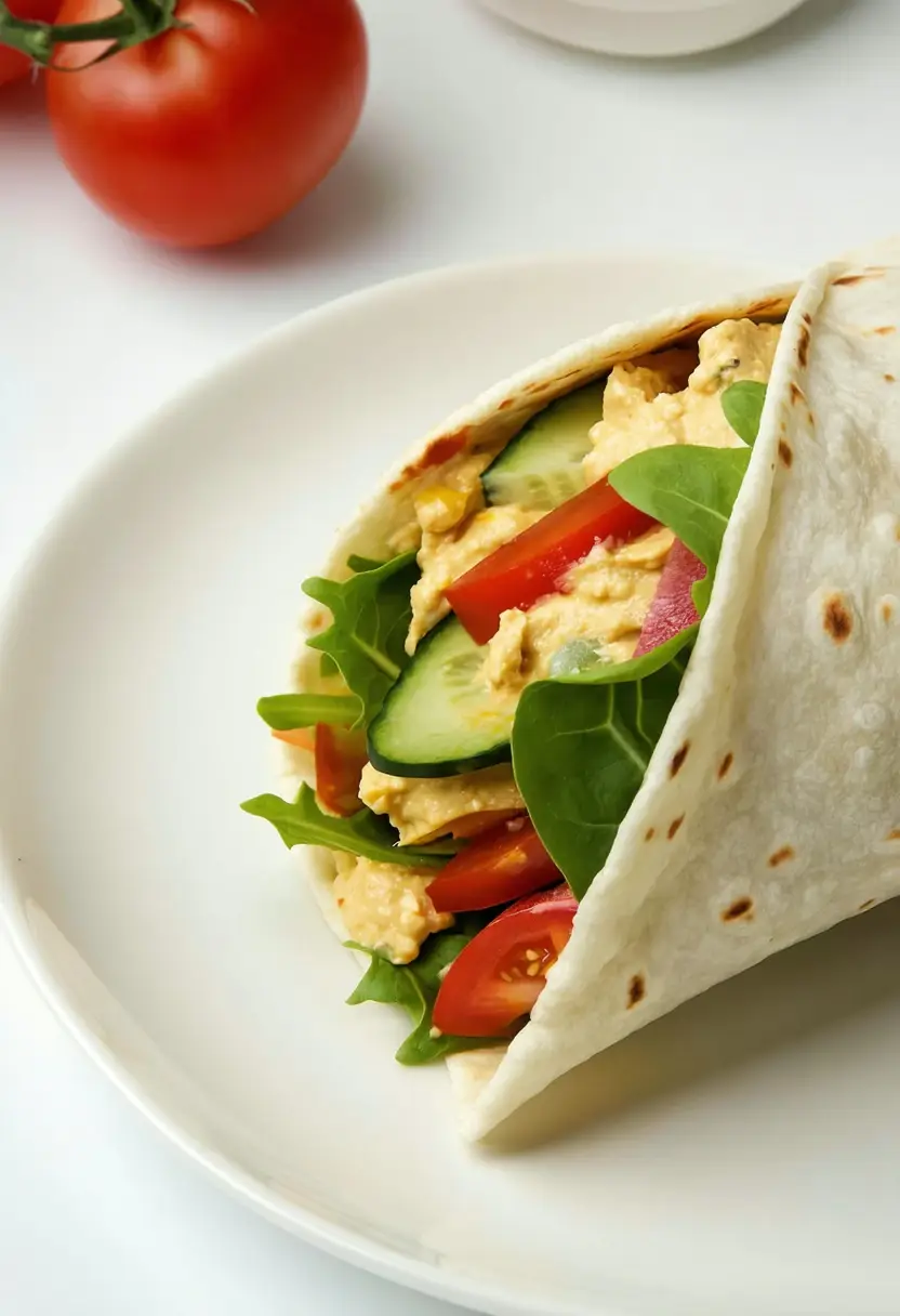 Recipe Image Veggie and Hummus Wrap